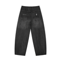 "Leg Jeans - Simple" Men's Sunfade Vintage Wash Barrel Leg Jeans