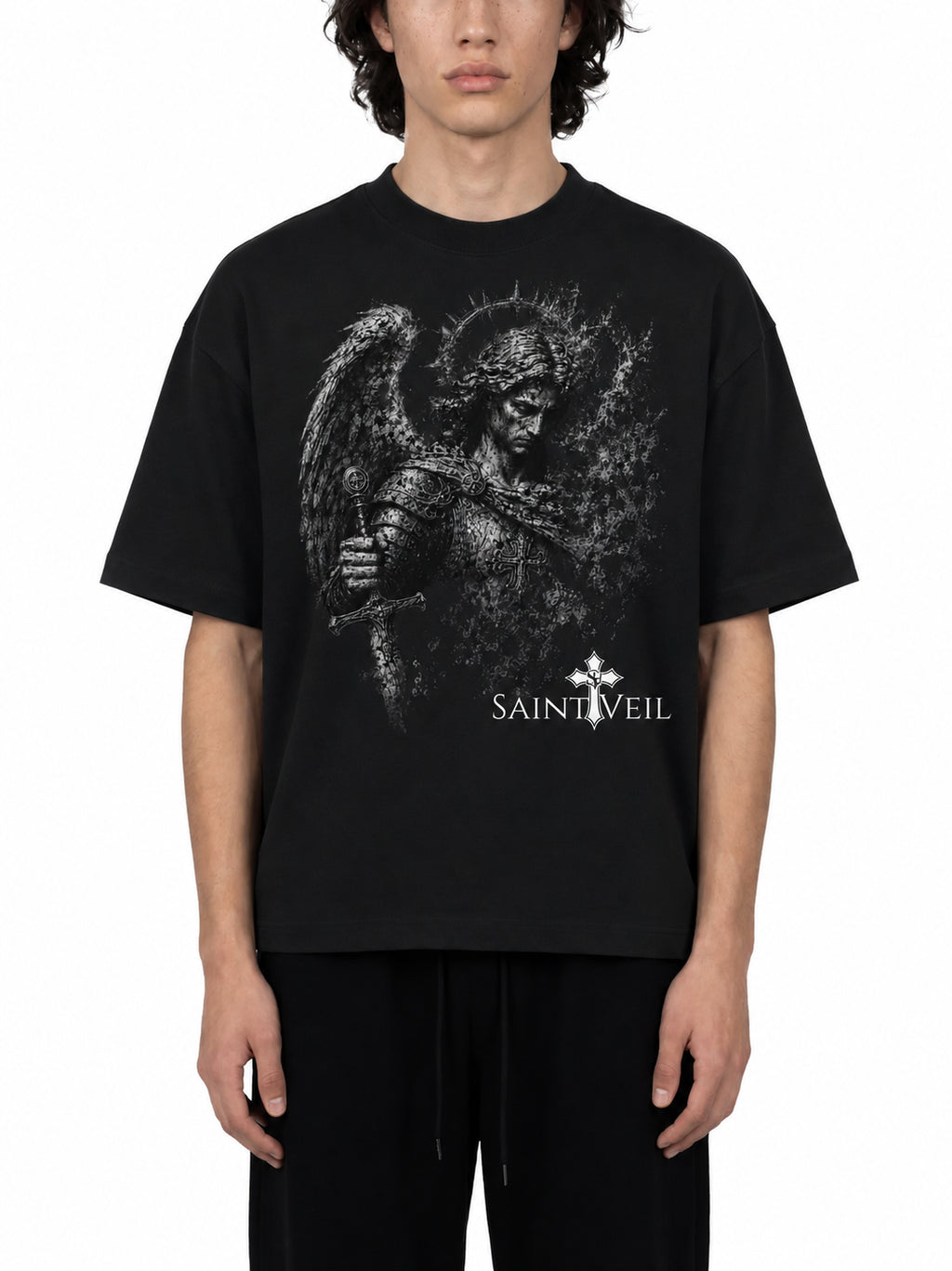 "Archangel Michael - Graphite" Essential Sorona Boxy T-Shirt