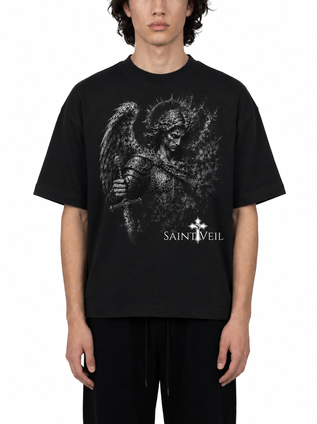 "Archangel Michael - Graphite" Essential Sorona Boxy T-Shirt