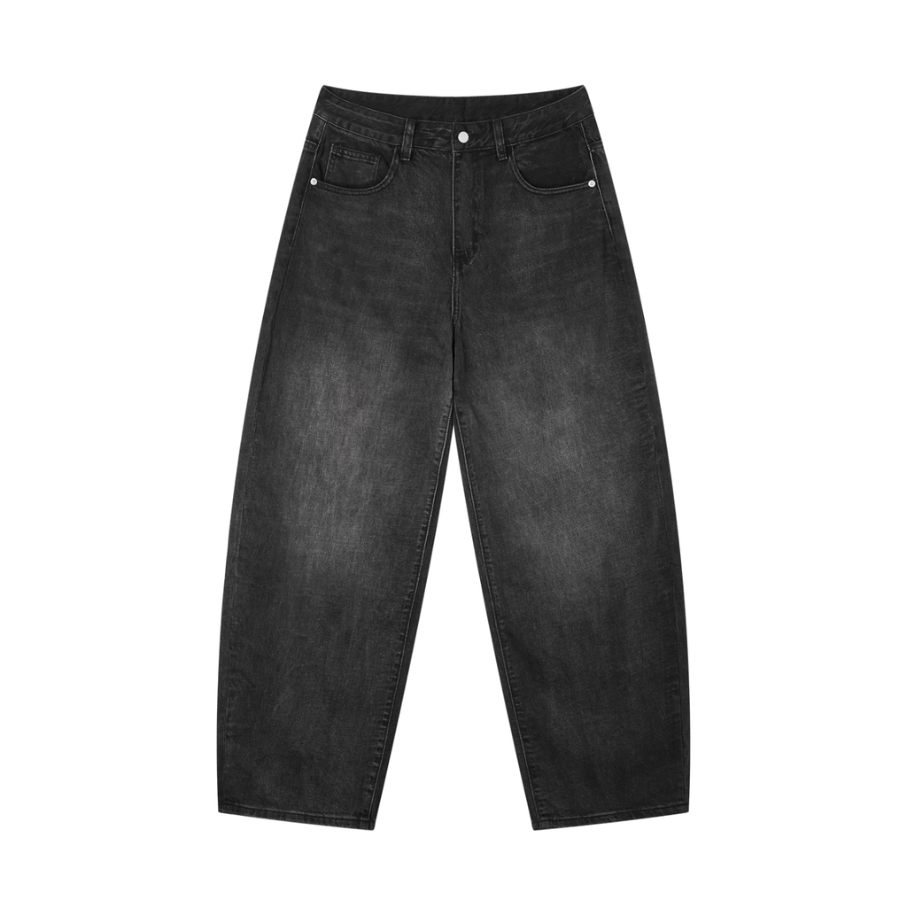 "Leg Jeans - Simple" Men's Sunfade Vintage Wash Barrel Leg Jeans