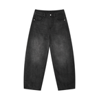 "Leg Jeans - Simple" Men's Sunfade Vintage Wash Barrel Leg Jeans