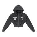 "Queen Esther - Be A Women" Vintage Washed Cropped Fleece Hoodie