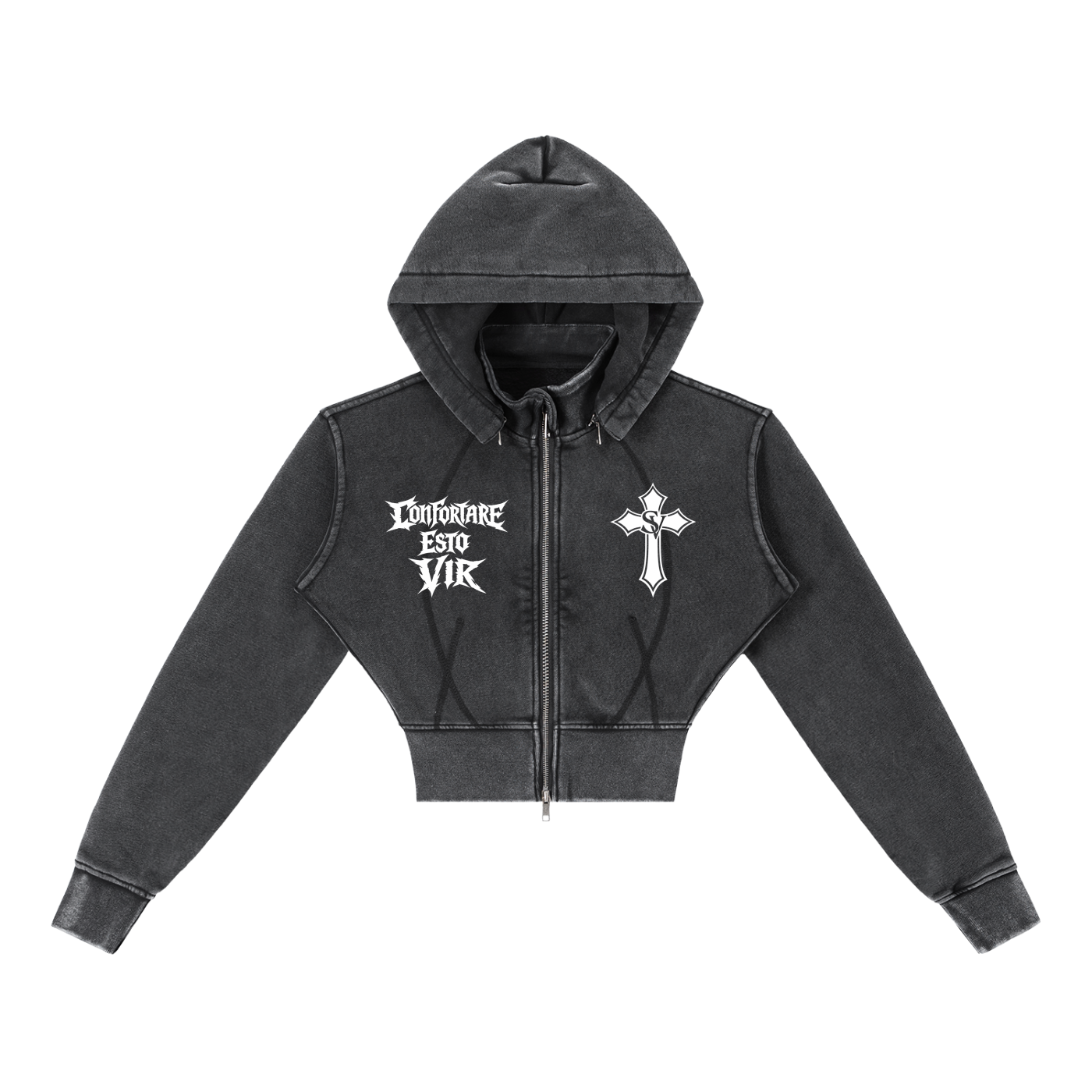 "Queen Esther - Be A Women" Vintage Washed Cropped Fleece Hoodie