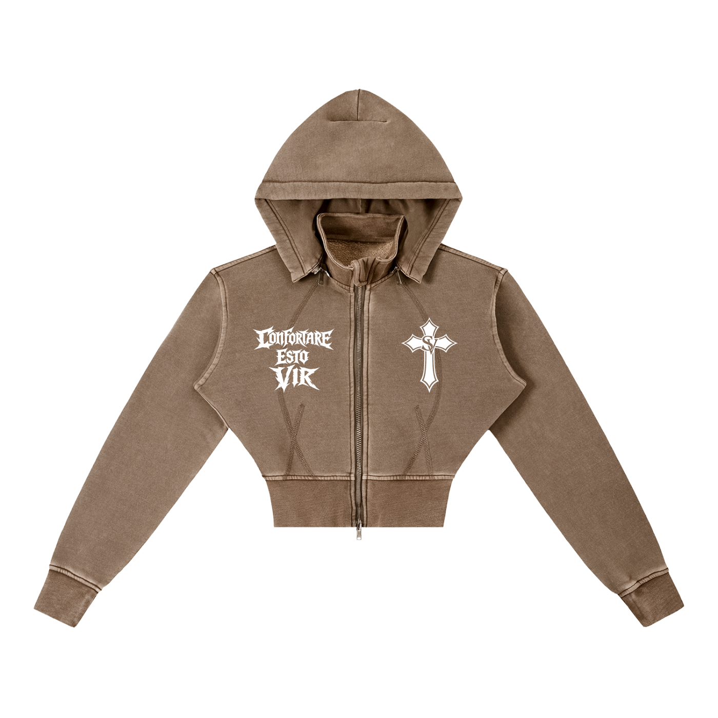 "Queen Esther - Be A Women" Vintage Washed Cropped Fleece Hoodie