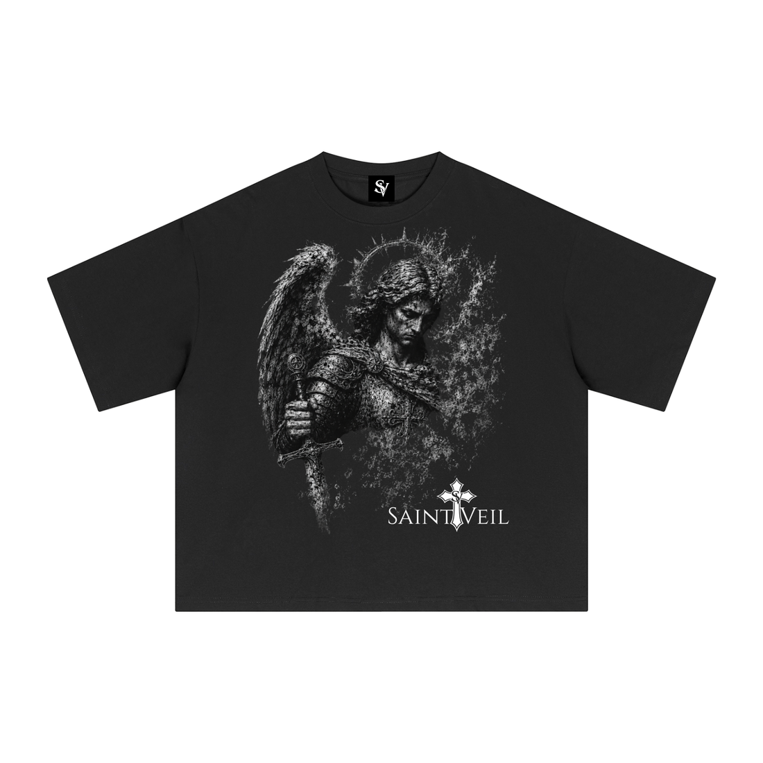"Archangel Michael - Graphite" Essential Sorona Boxy T-Shirt