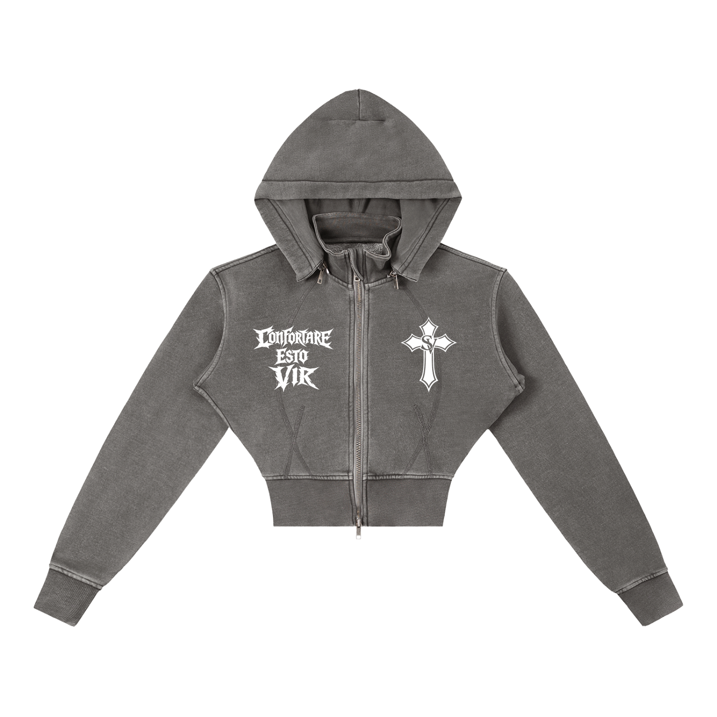 "Queen Esther - Be A Women" Vintage Washed Cropped Fleece Hoodie